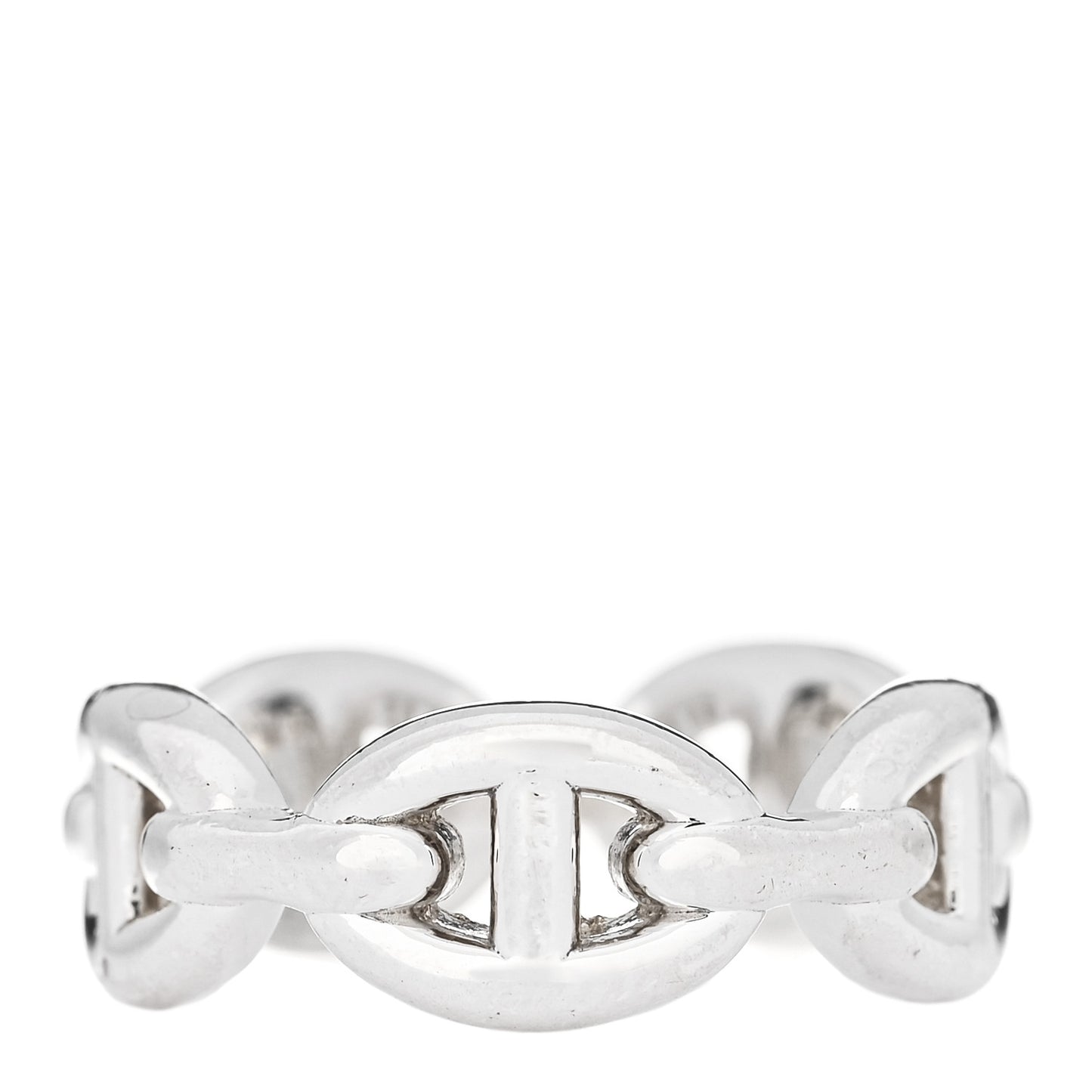 Sterling Silver PM Chaine d'Ancre Enchainee Band Ring 50 5.25