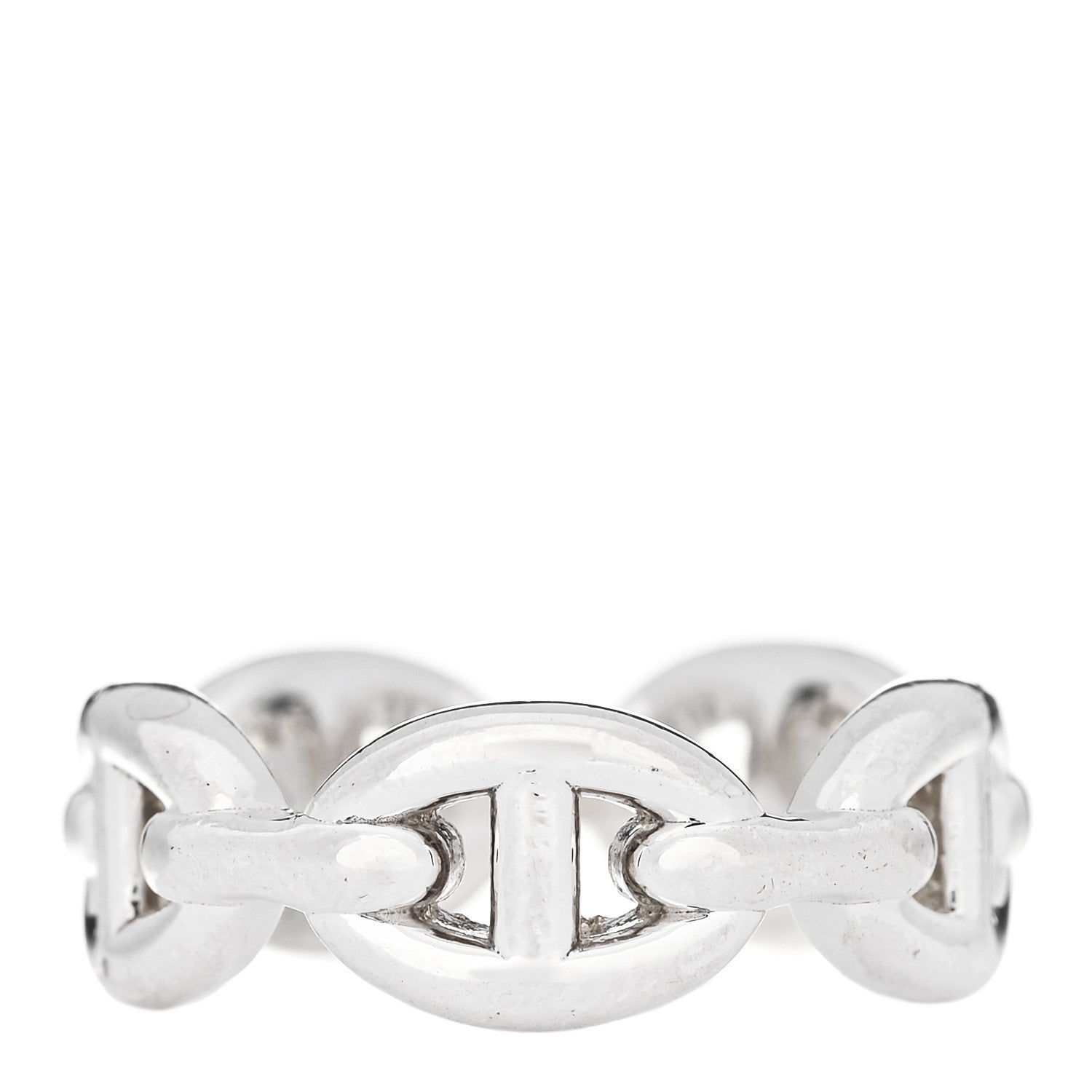 Hermes Sterling Silver PM Chaine d'Ancre Enchainee Band Ring 50 5.25 1 of 7