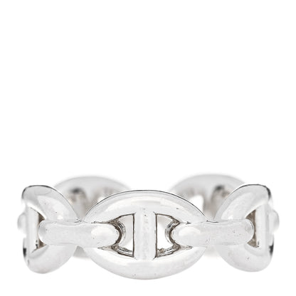 Hermes Sterling Silver PM Chaine d'Ancre Enchainee Band Ring 50 5.25 1 of 7