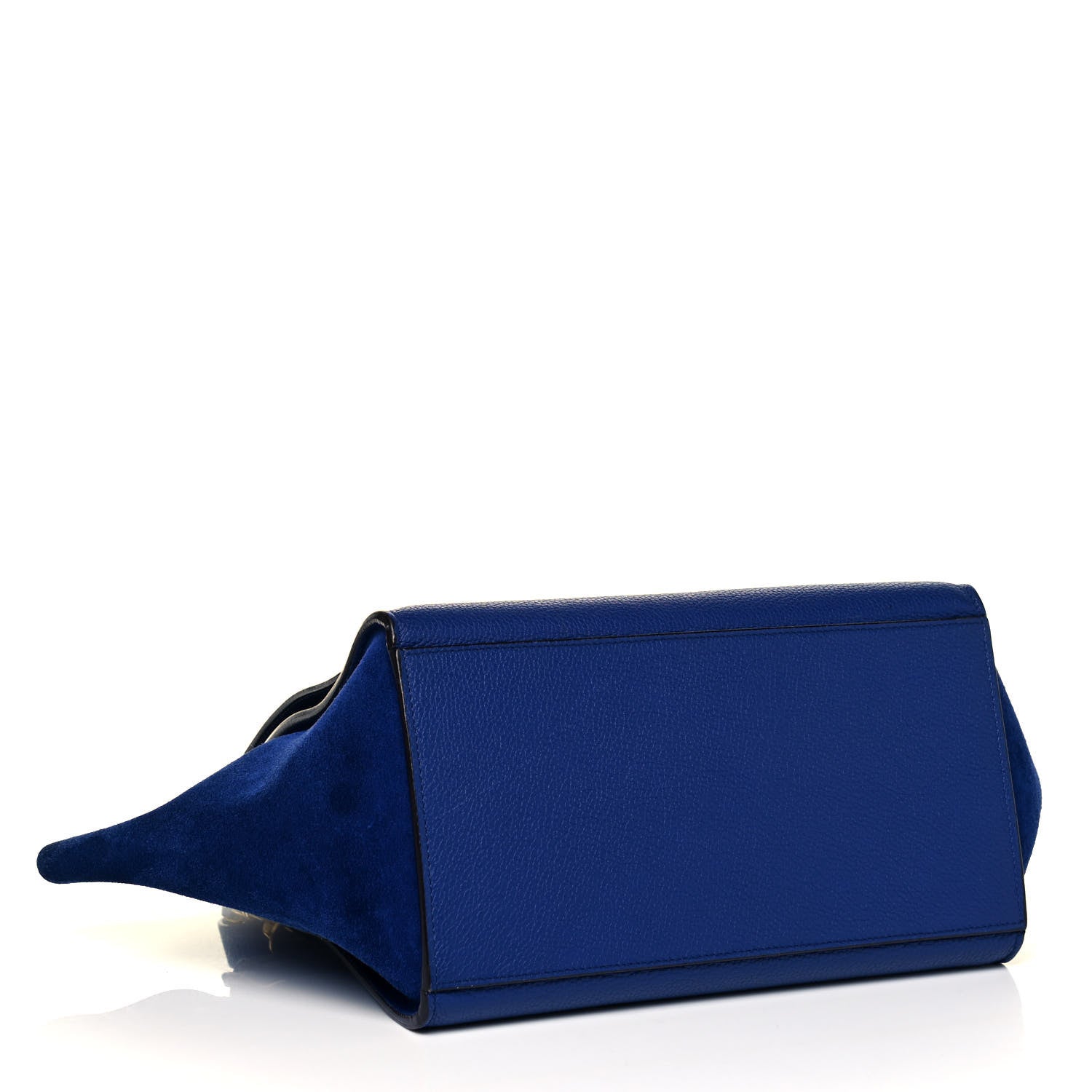 Celine Drummed Calfskin Suede Small Trapeze Indigo 3 of 9