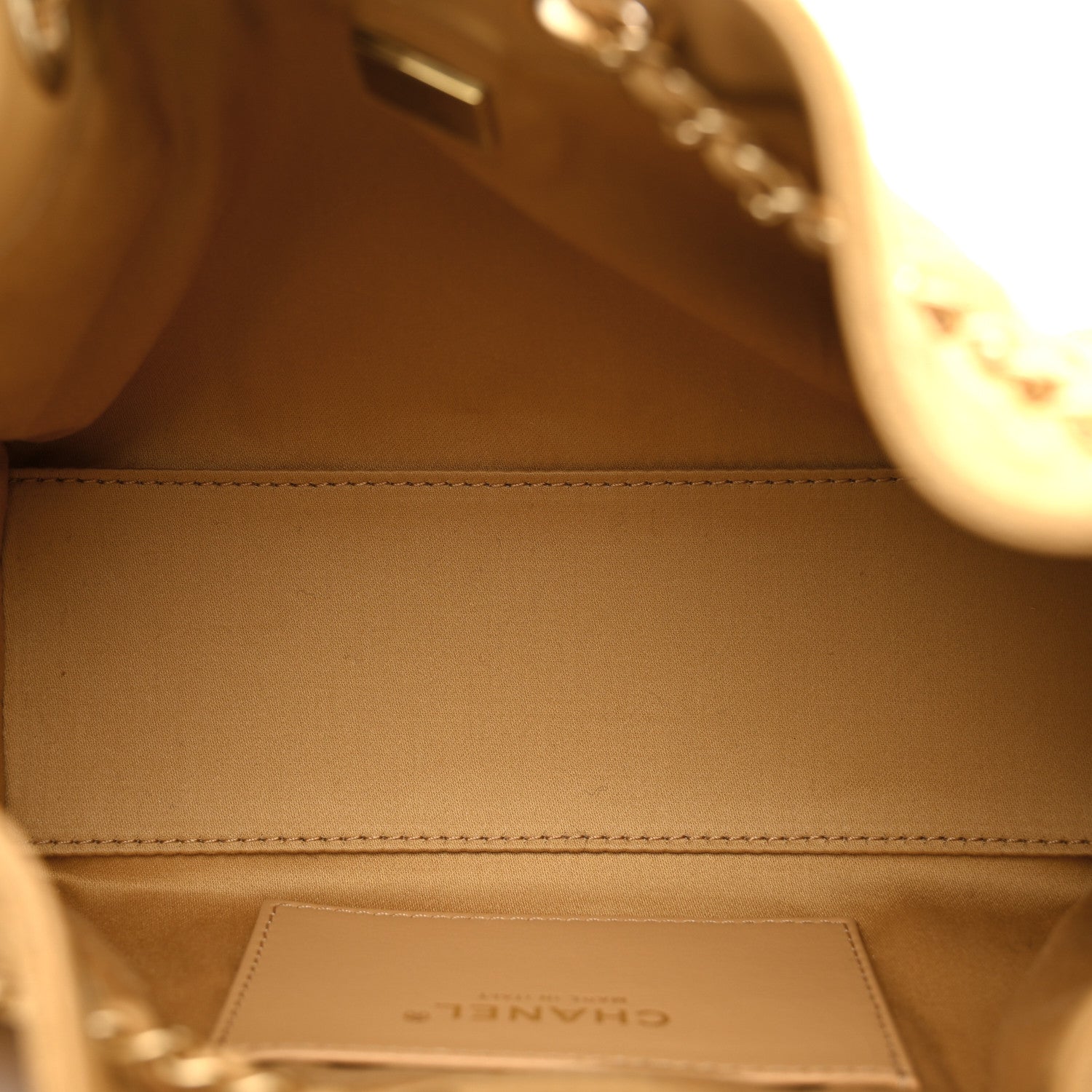 Chanel Suede Quilted Mini Chanel 25 Handbag Beige 1923383