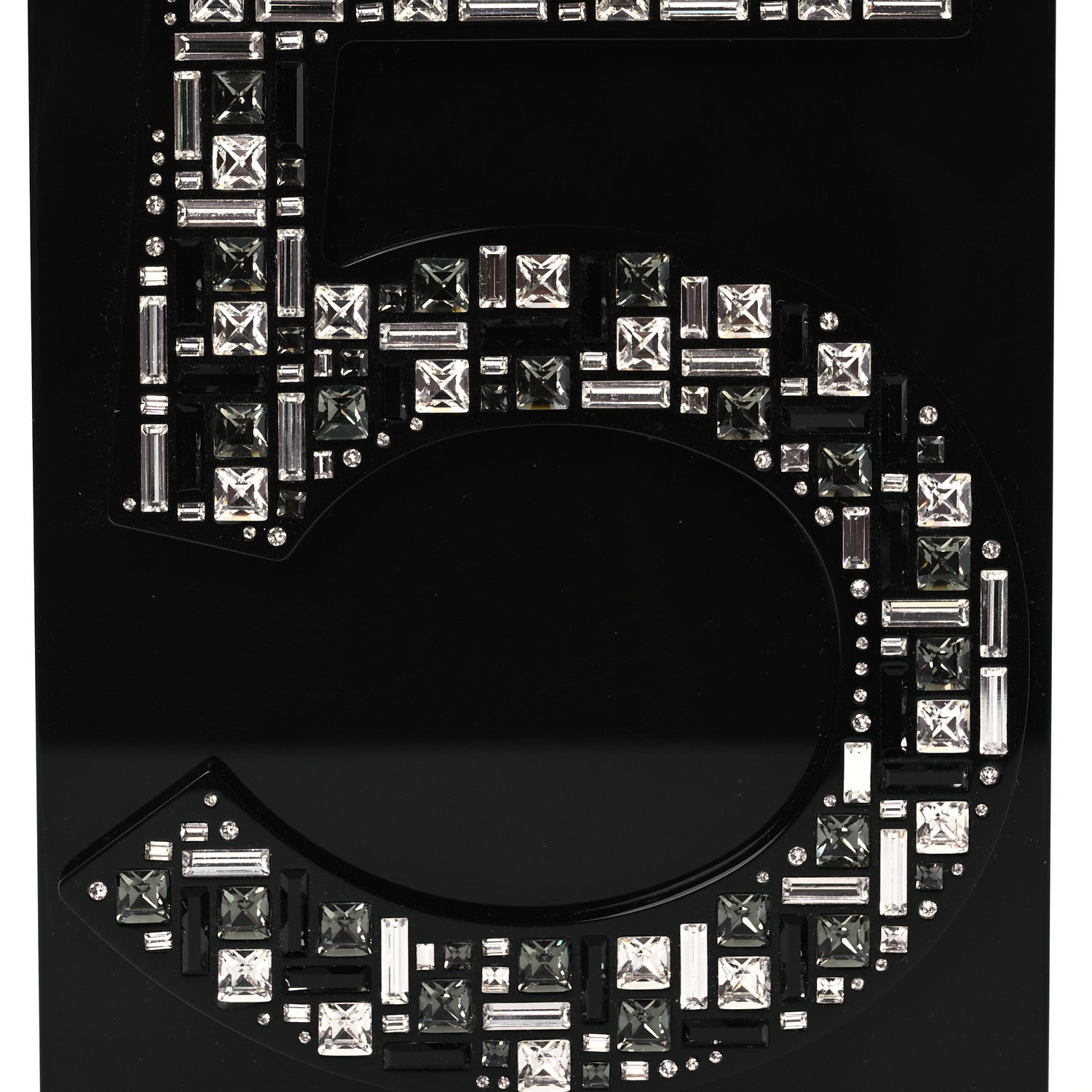Chanel Plexiglass Strass Mosaic No 5 Minaudière Clutch  Black 8 of 13