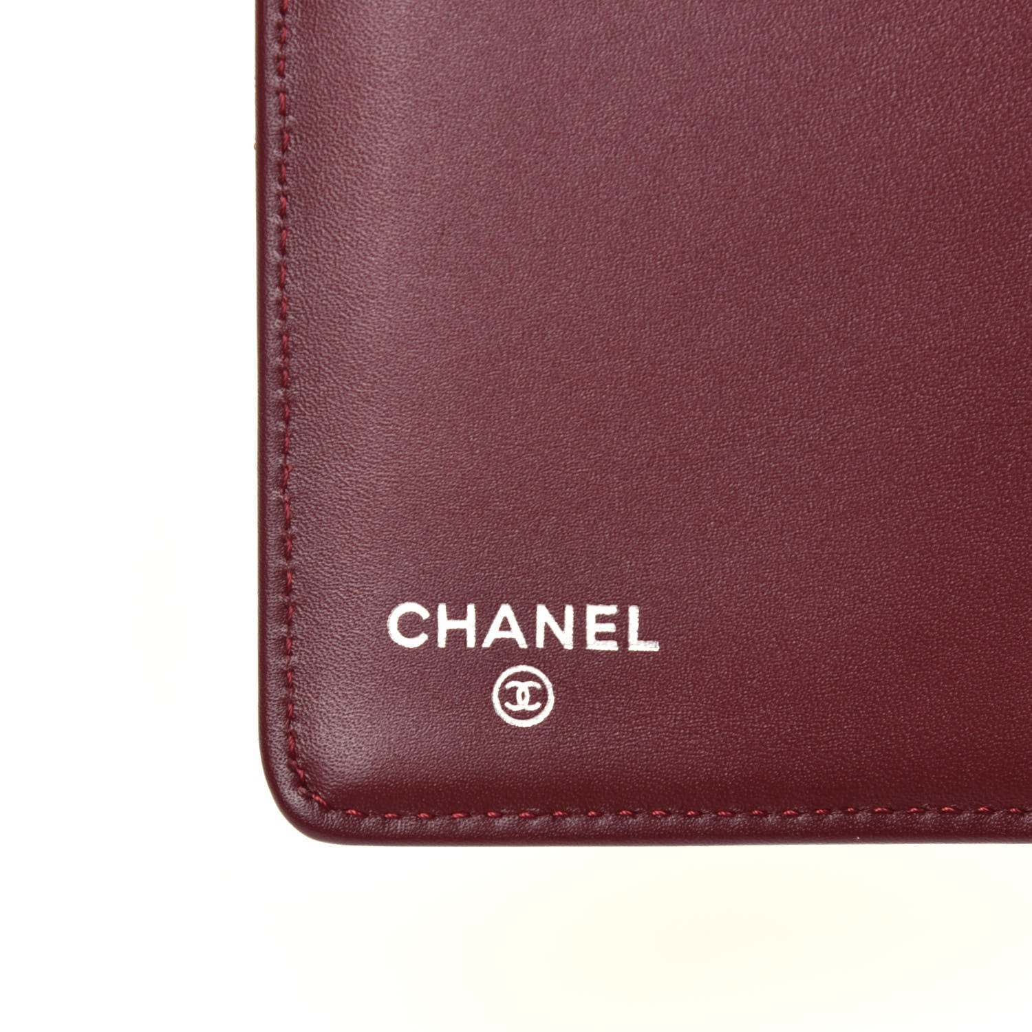 Chanel Caviar Quilted Yen Wallet Dark Red 6 of 7