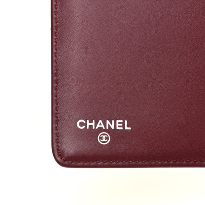 Chanel Caviar Quilted Yen Wallet Dark Red 6 of 7