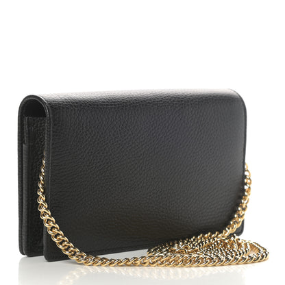 Gucci Calfskin Mini GG Marmont Chain Wallet Black 3 of 11