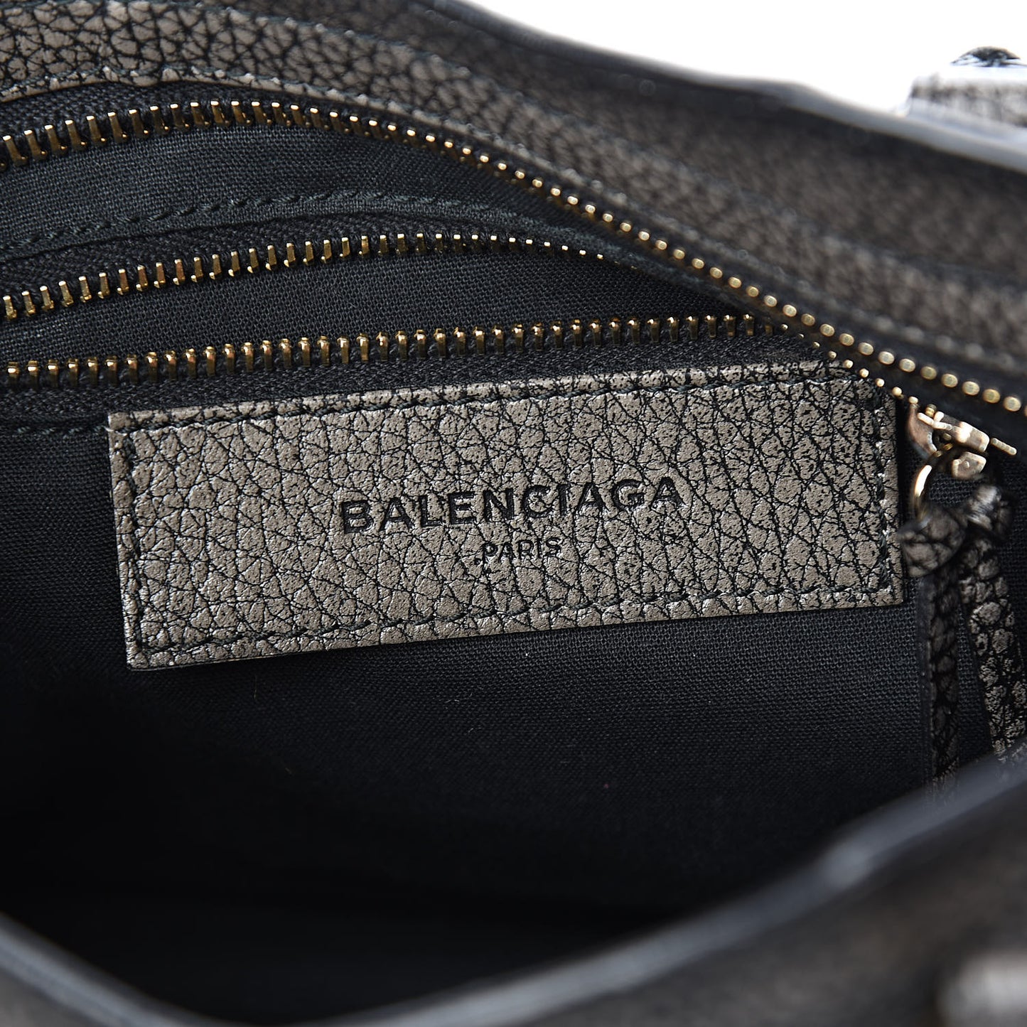 Grained Calfskin Classic Gold Hardware Mini City Ombre Grey Gradient