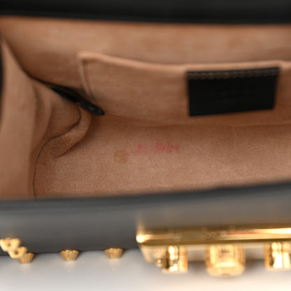 Gucci Calfskin Studded Small Padlock Shoulder Bag Black 9 of 11