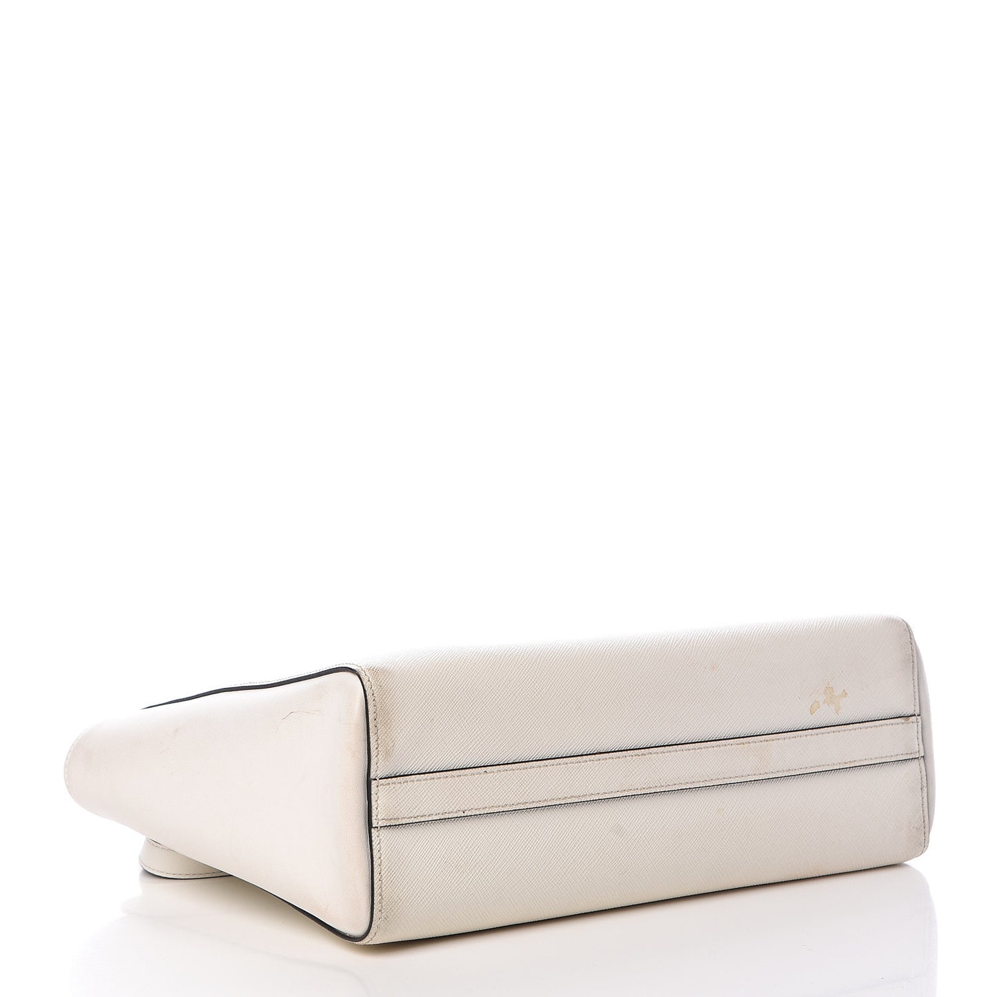 Saffiano Soft Calfskin Zippered Tote White