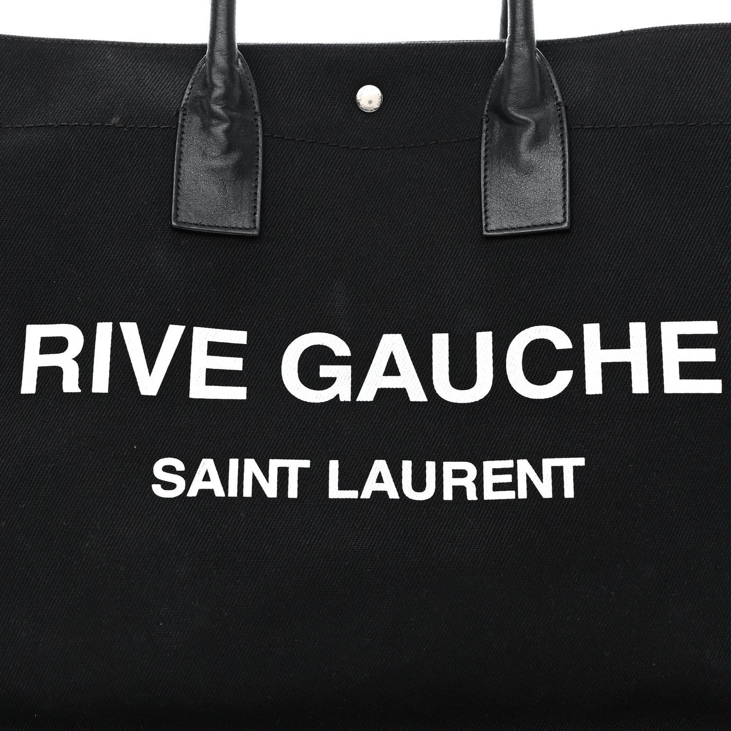 Linen Calfskin Rive Gauche Tote Black