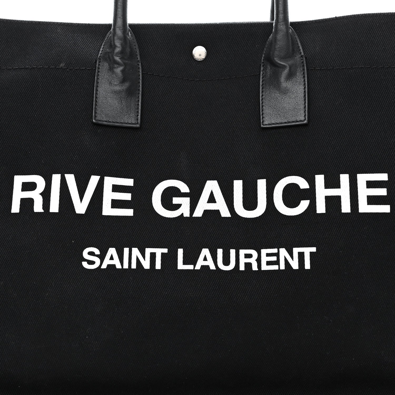 Saint Laurent Linen Calfskin Rive Gauche Tote Black 8 of 17