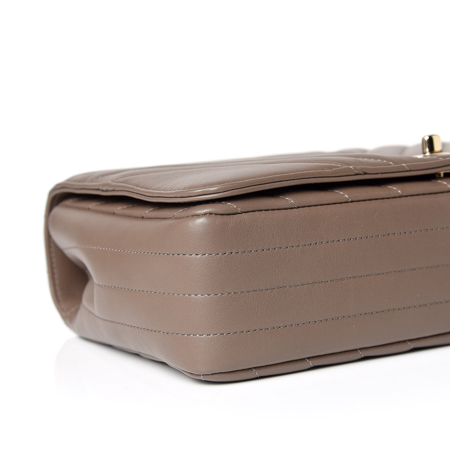 Calfskin Chevron Quilted Medium Statement Flap Khaki