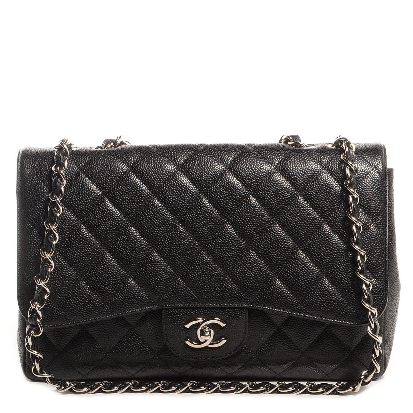 Caviar Jumbo Single Flap Black