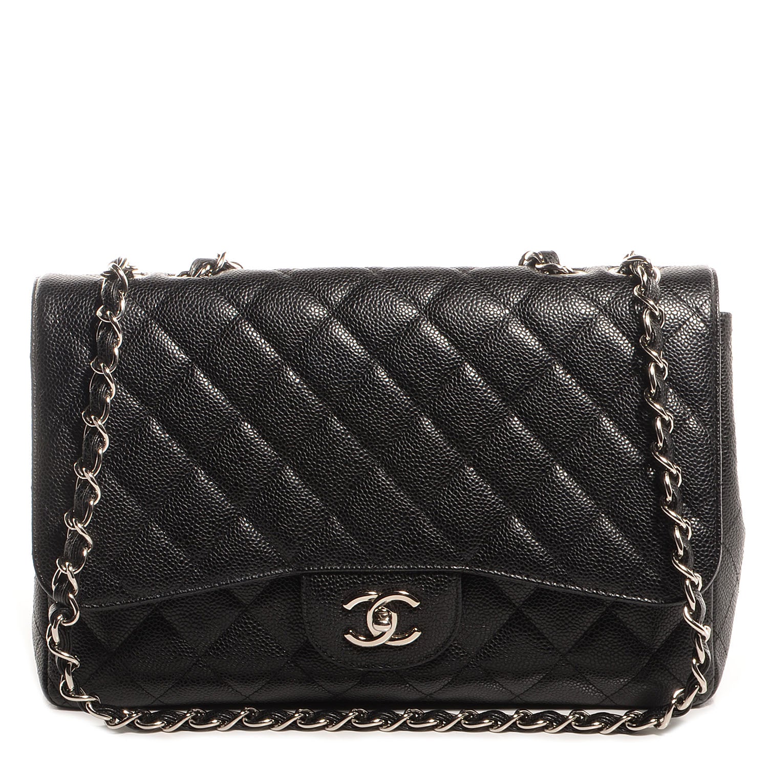 Chanel Caviar Jumbo Single Flap Black 1 of 8