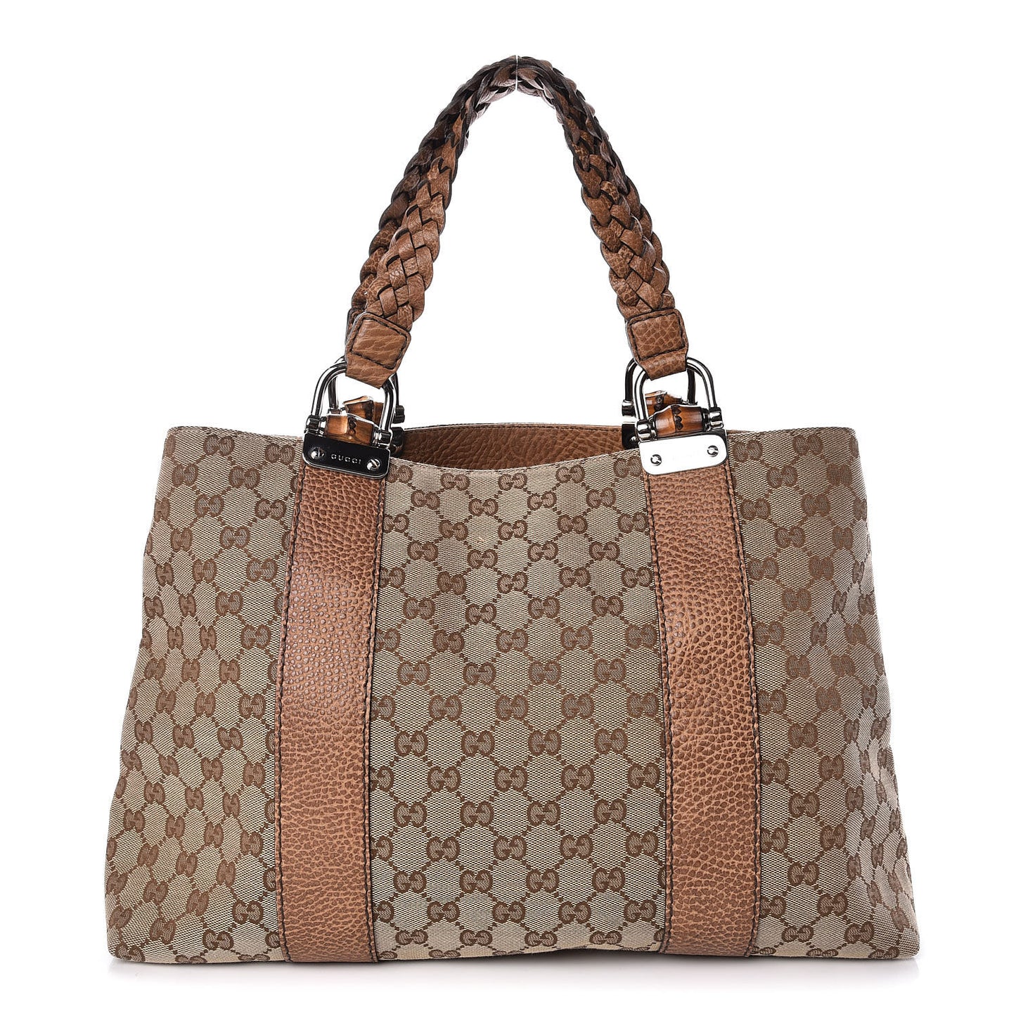 Monogram Medium Bamboo Bar Tote Brown