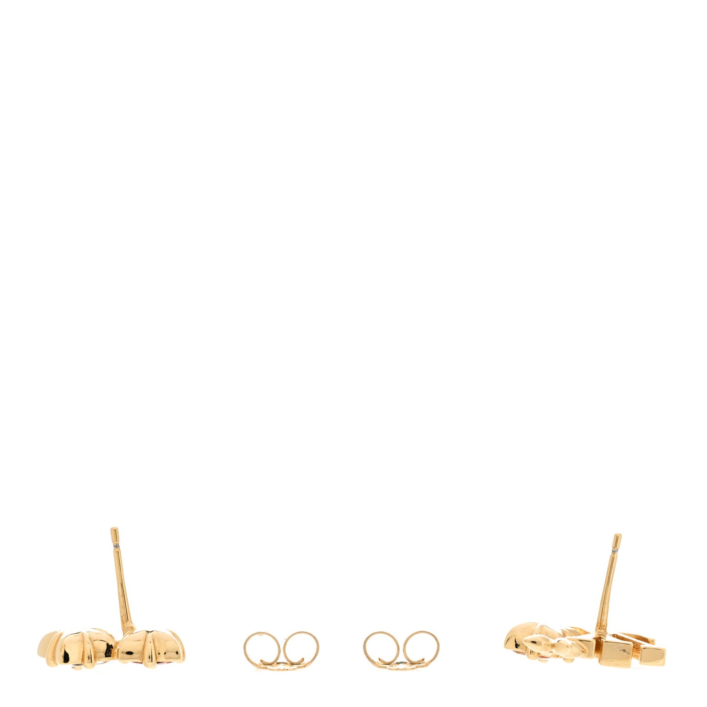 Metal Crystal Loulougram Monogram Flowers Earrings Gold