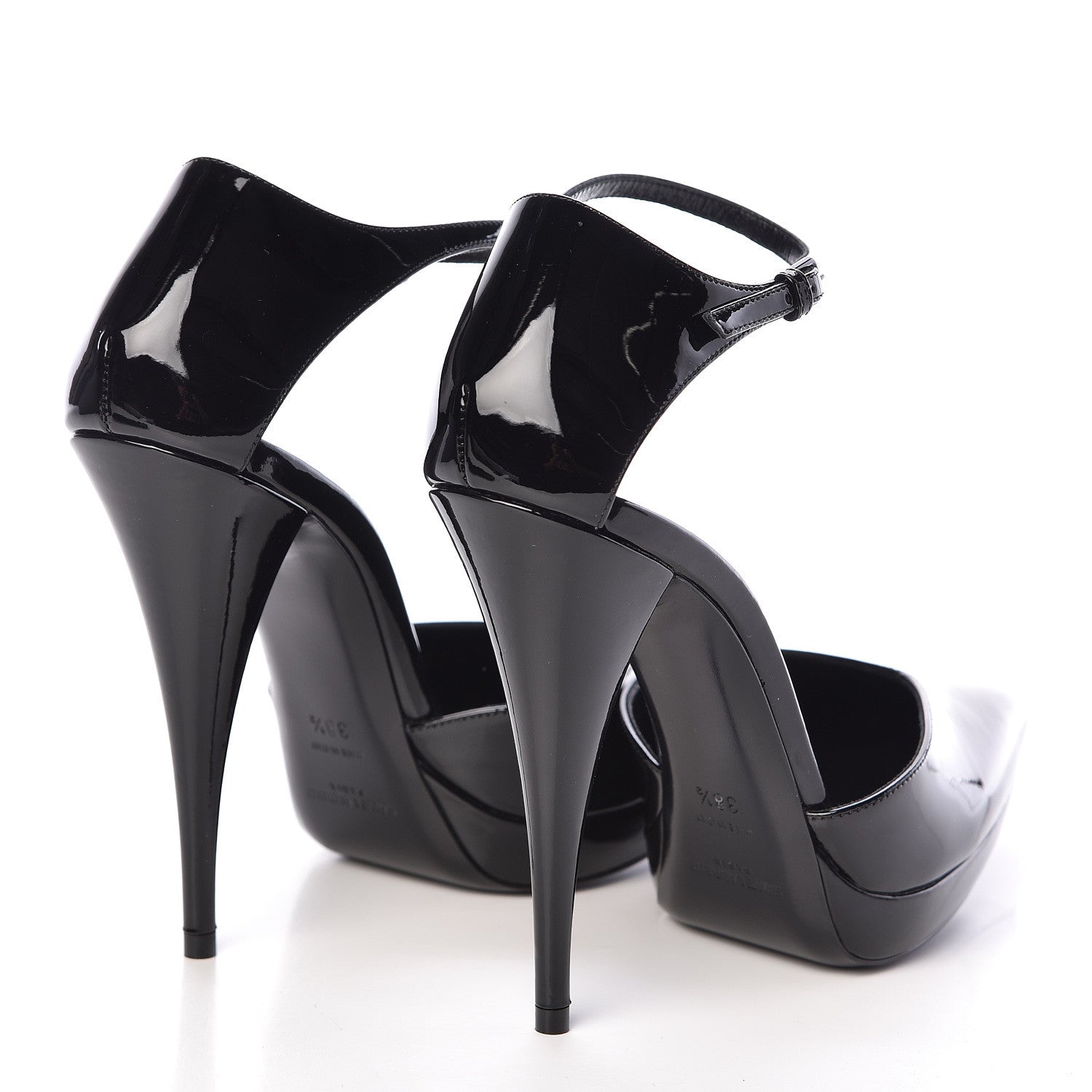 Saint Laurent Patent Zizi D'Orsay Pump 38.5 Black 4 of 8