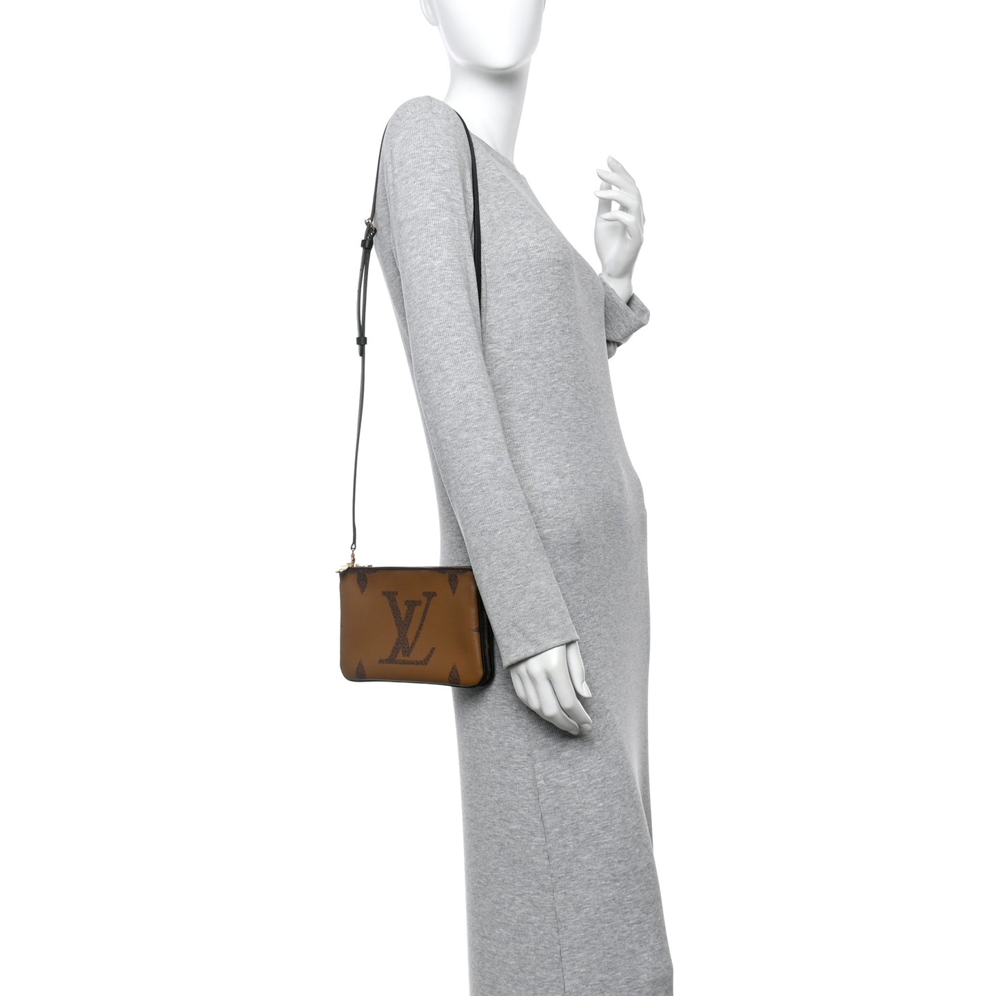 Reverse Monogram Giant Double Zip Pochette