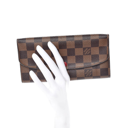 Louis Vuitton Damier Ebene Emilie Wallet Red 2 of 6