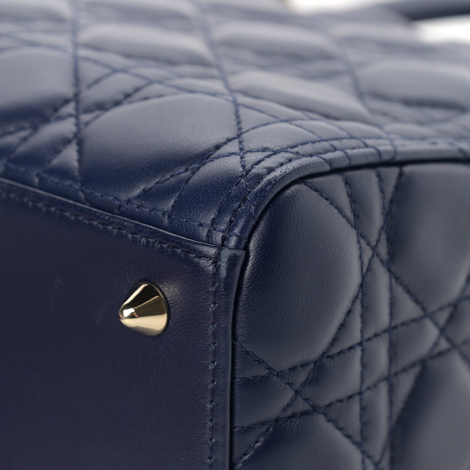 Christian Dior Lambskin Cannage Medium Lady Dior Blue 10 of 11