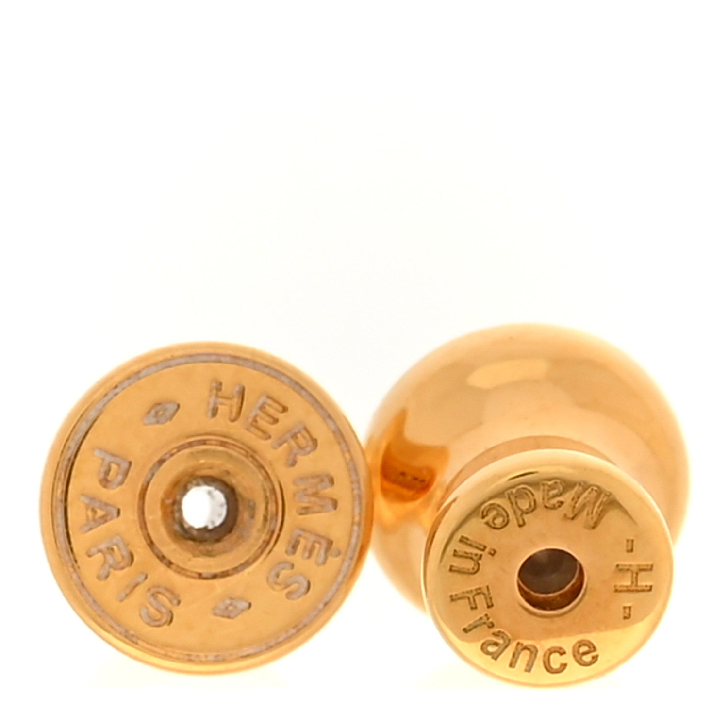Hermes Gold Lacquered Mini Pop H Earrings White 4 of 5