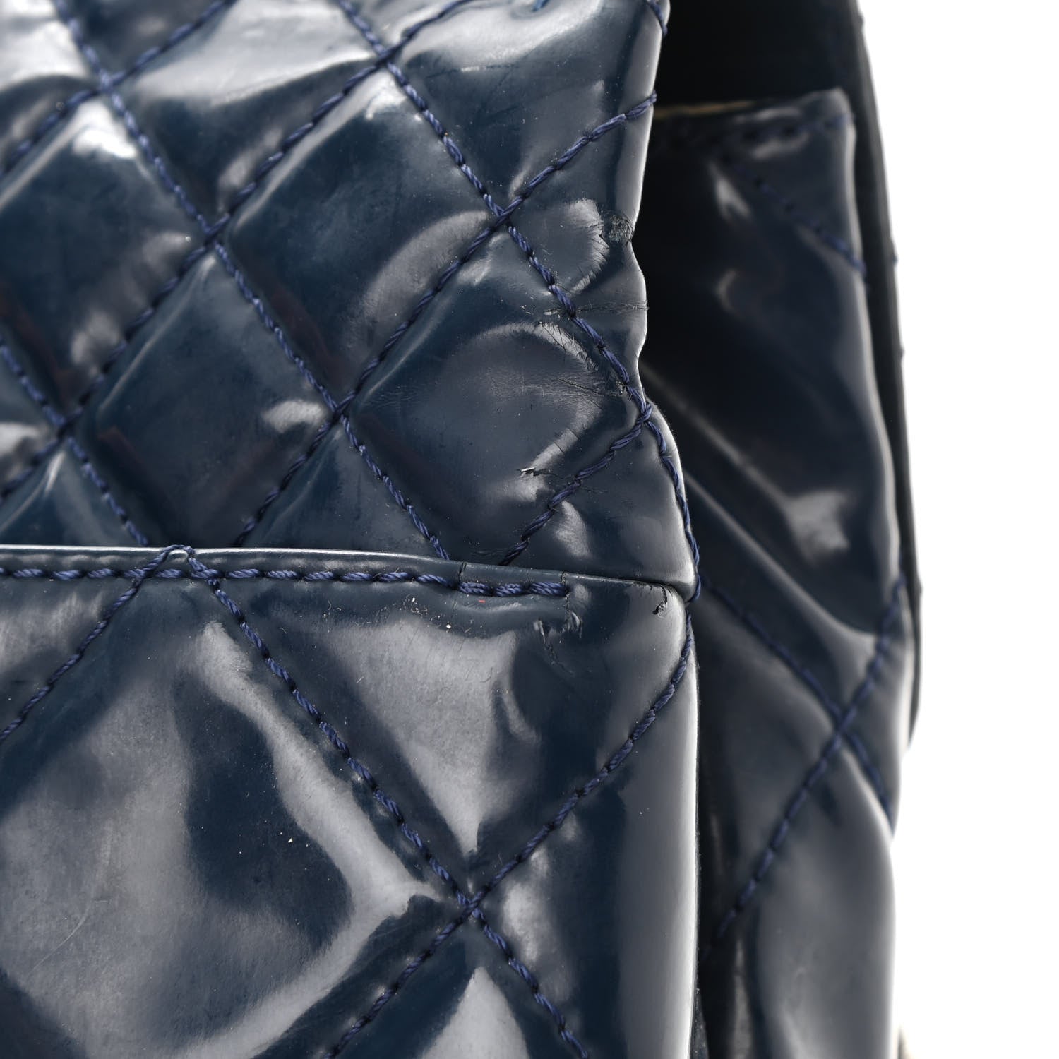Chanel Vinyl Quilted In The Business Flap Bag Navy Blue 18 of 20