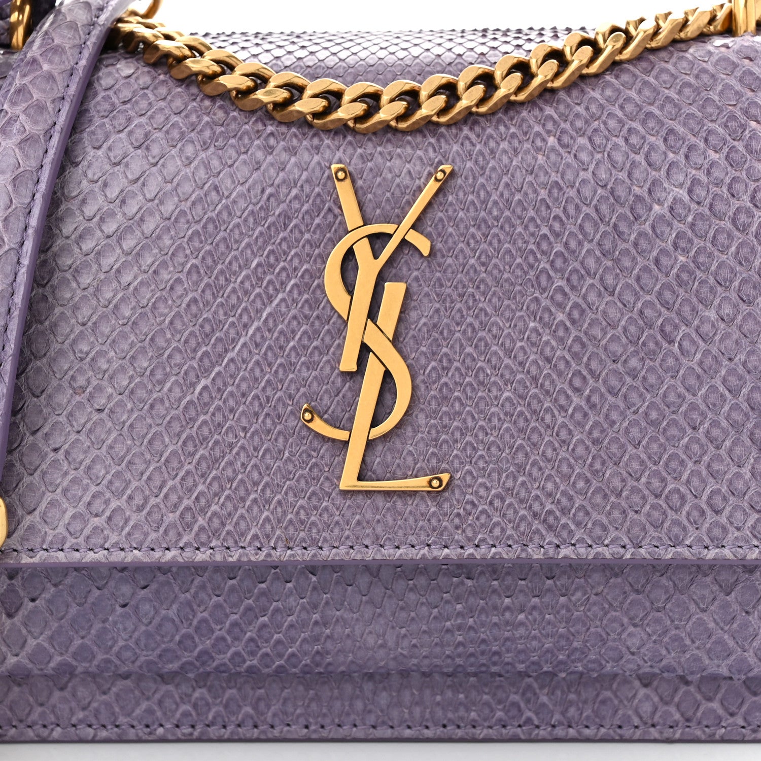 Saint Laurent Calfskin Snakeskin Small Monogram Sunset Purple 7 of 11