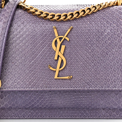 Saint Laurent Calfskin Snakeskin Small Monogram Sunset Purple 7 of 11