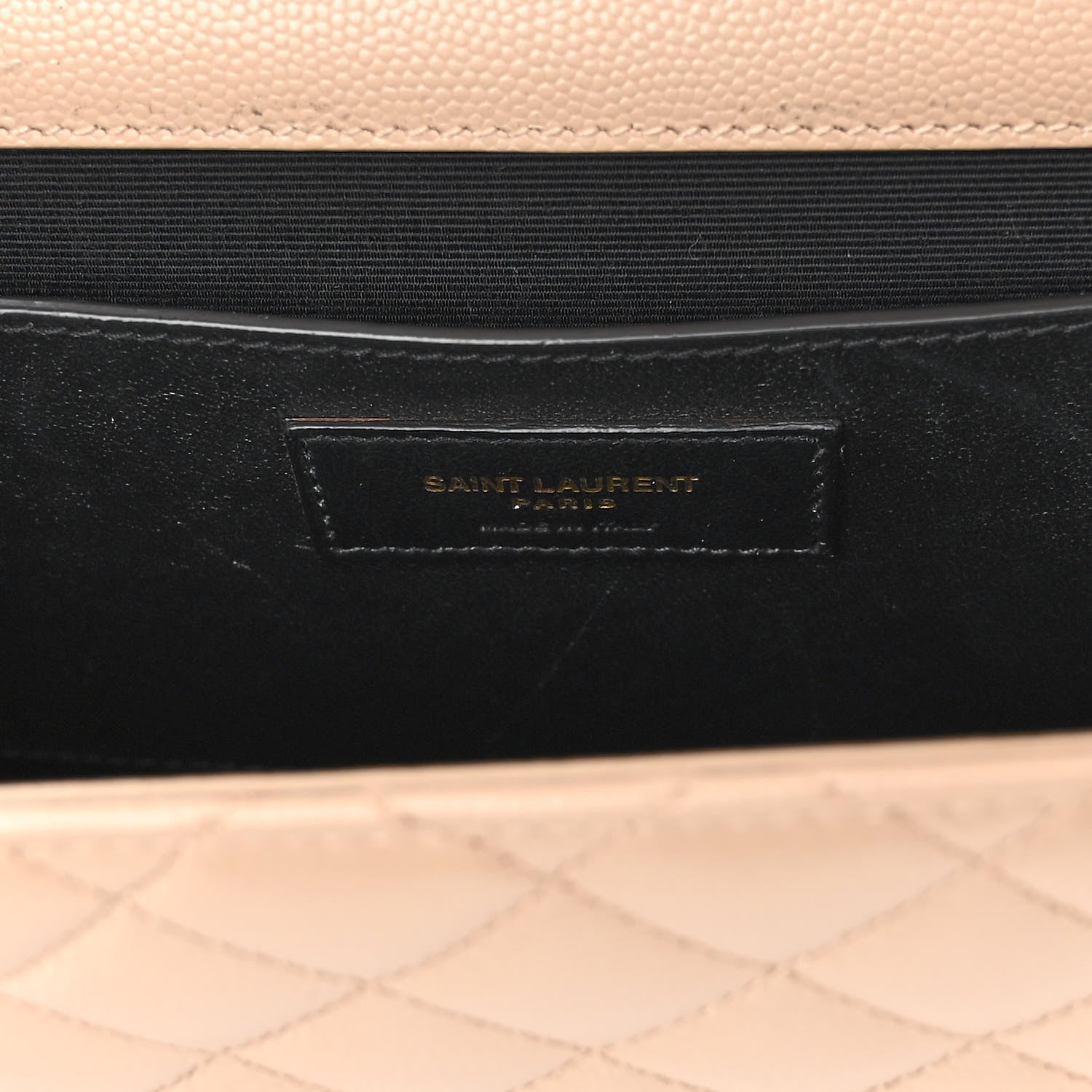 Saint Laurent Grain De Poudre Textured Mixed Matelasse Medium Triquilt Monogram Satchel Dark Beige 6 of 9