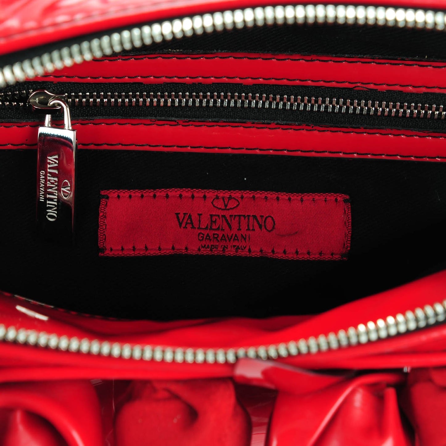 Coated Canvas Lacca Fleur Satchel Red