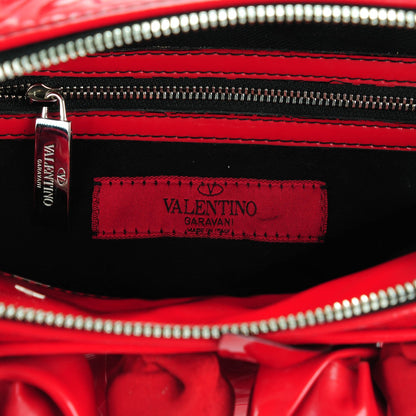 Valentino Garavani Coated Canvas Lacca Fleur Satchel Red 6 of 7