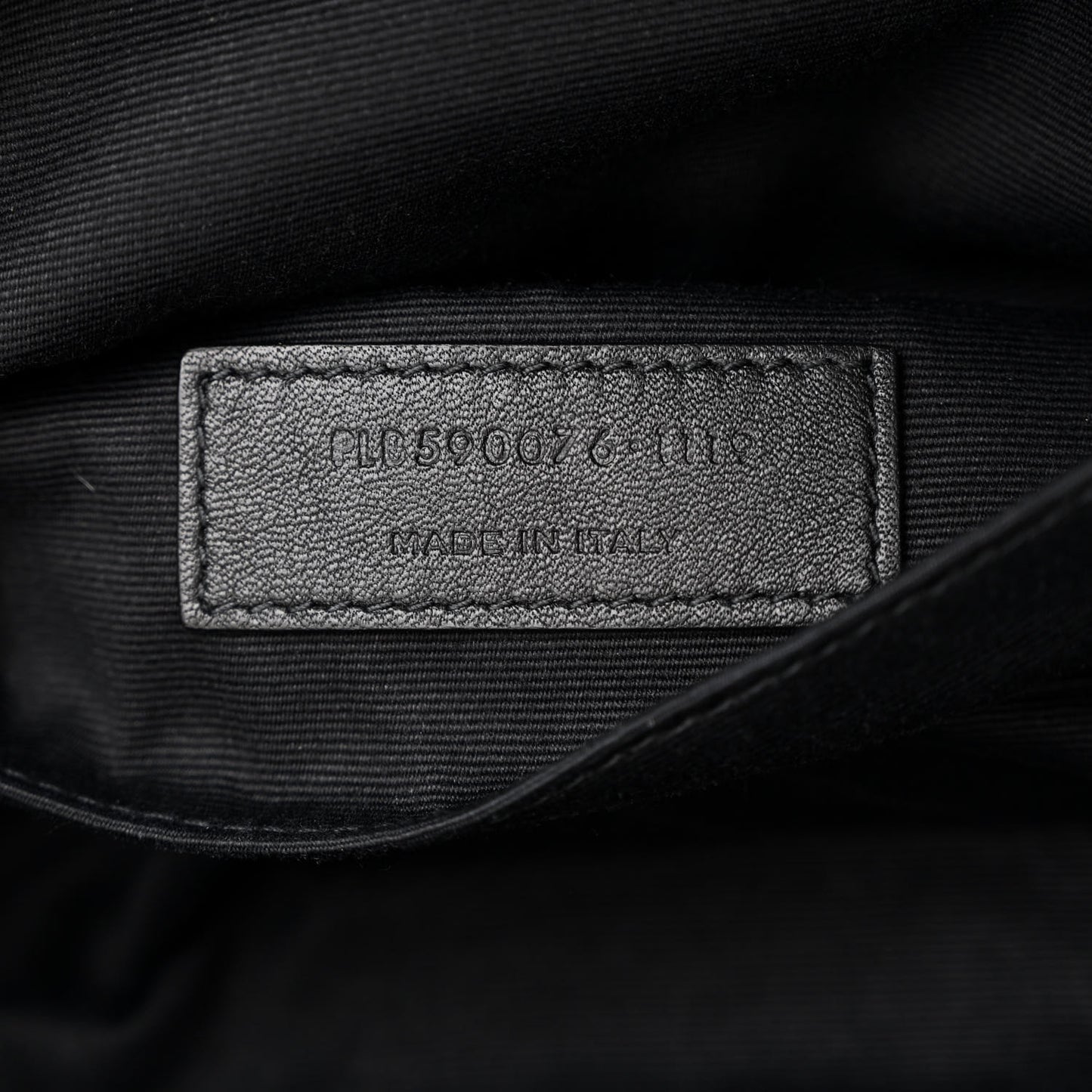 Calfskin Crocodile Embossed Monogram Belt Bag Black
