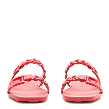 Gucci Rubber Womens Slide Sandals 36 Hibiscus Red 2 of 9