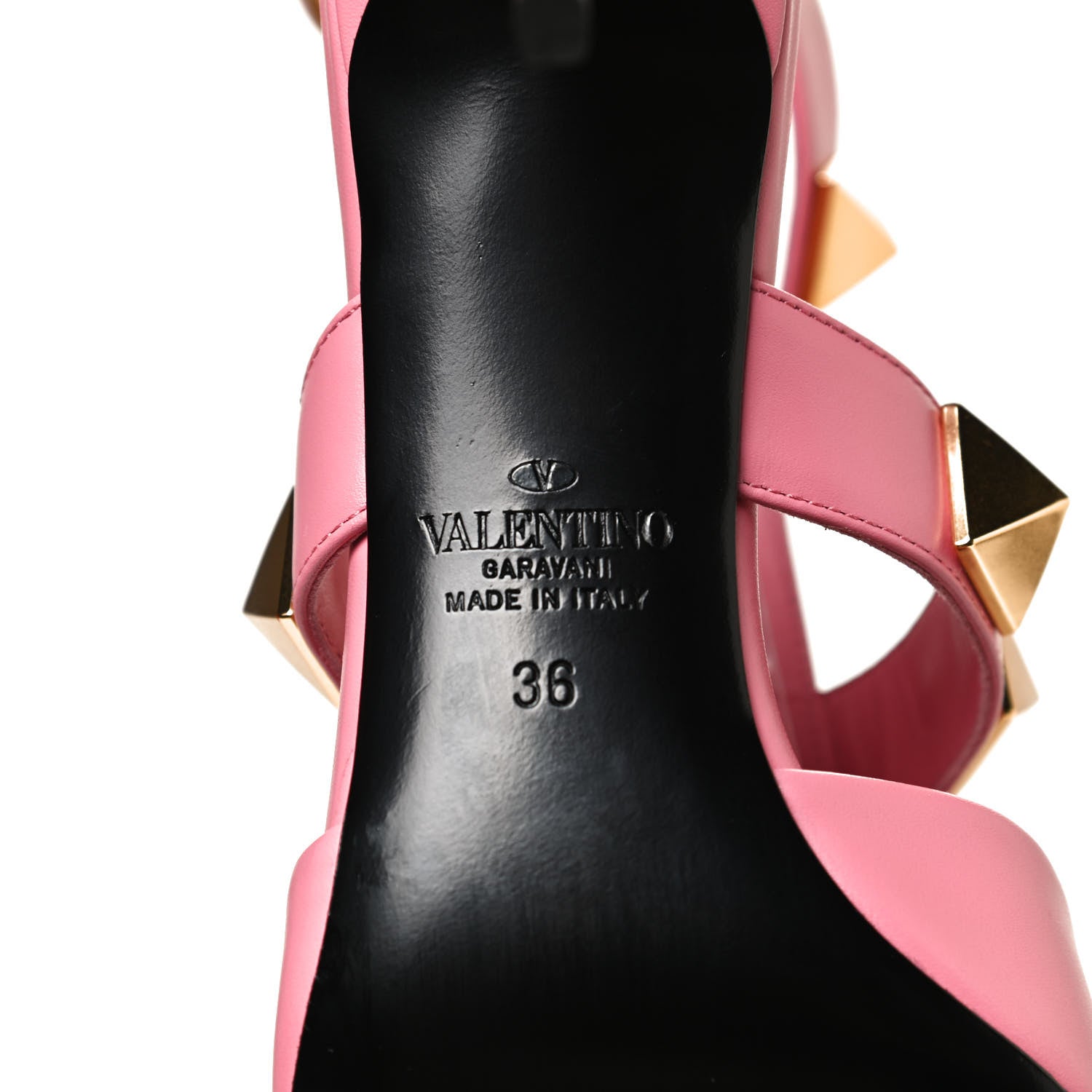 Valentino Garavani Calfskin Roman Stud Ankle Strap 80mm Pumps 36 Flamingo Pink 9 of 14
