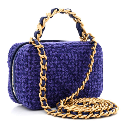 Chanel Tweed Top Handle Vanity Case Purple 3 of 11
