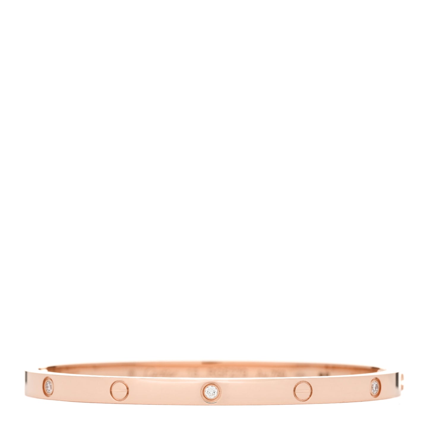 18K Pink Gold 6 Diamond Small LOVE Bracelet 15