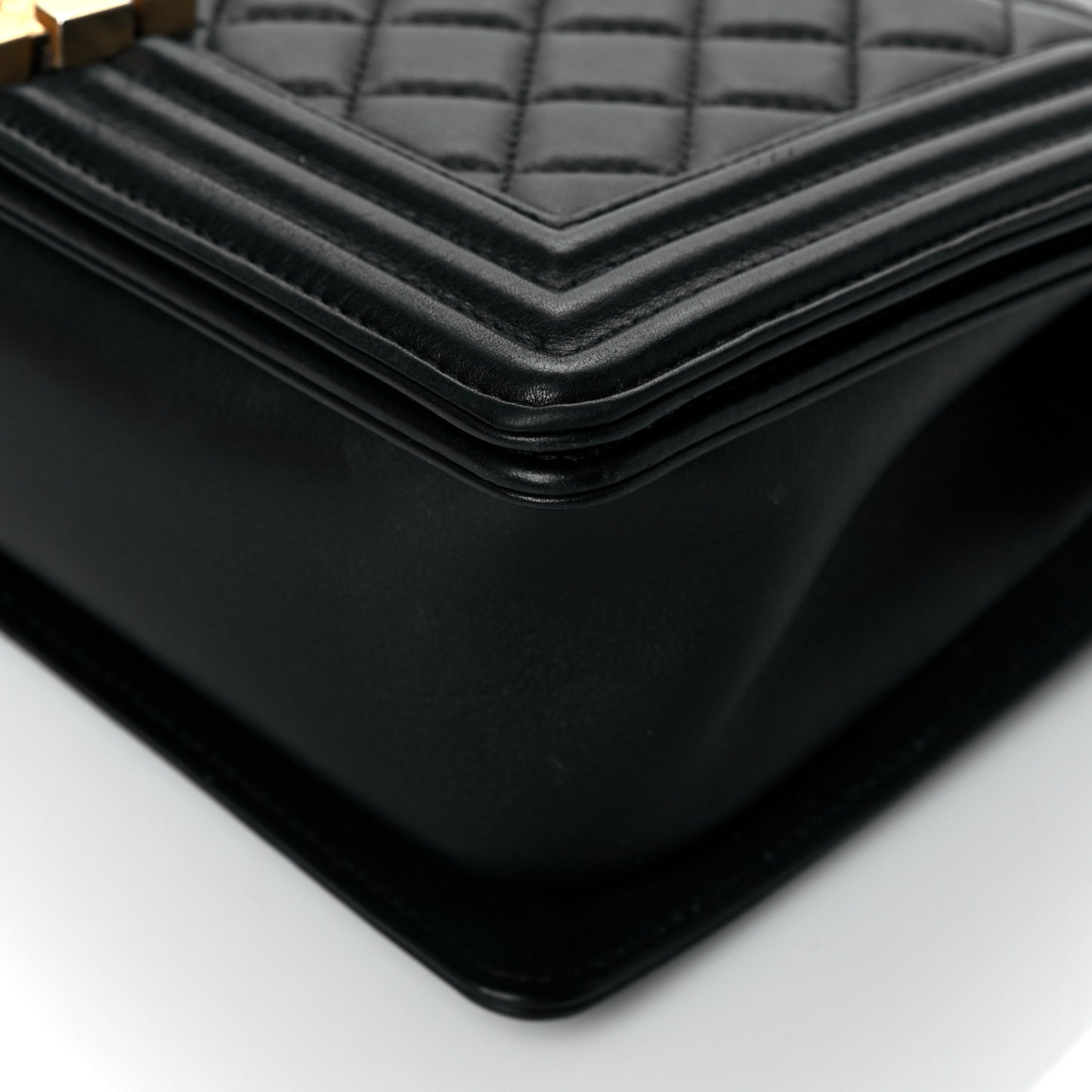 Calfskin Medium Boy Logo Top Handle Flap Black