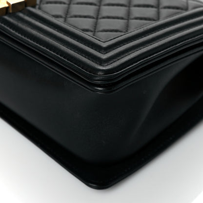 Chanel Calfskin Medium Boy Logo Top Handle Flap Black 10 of 11