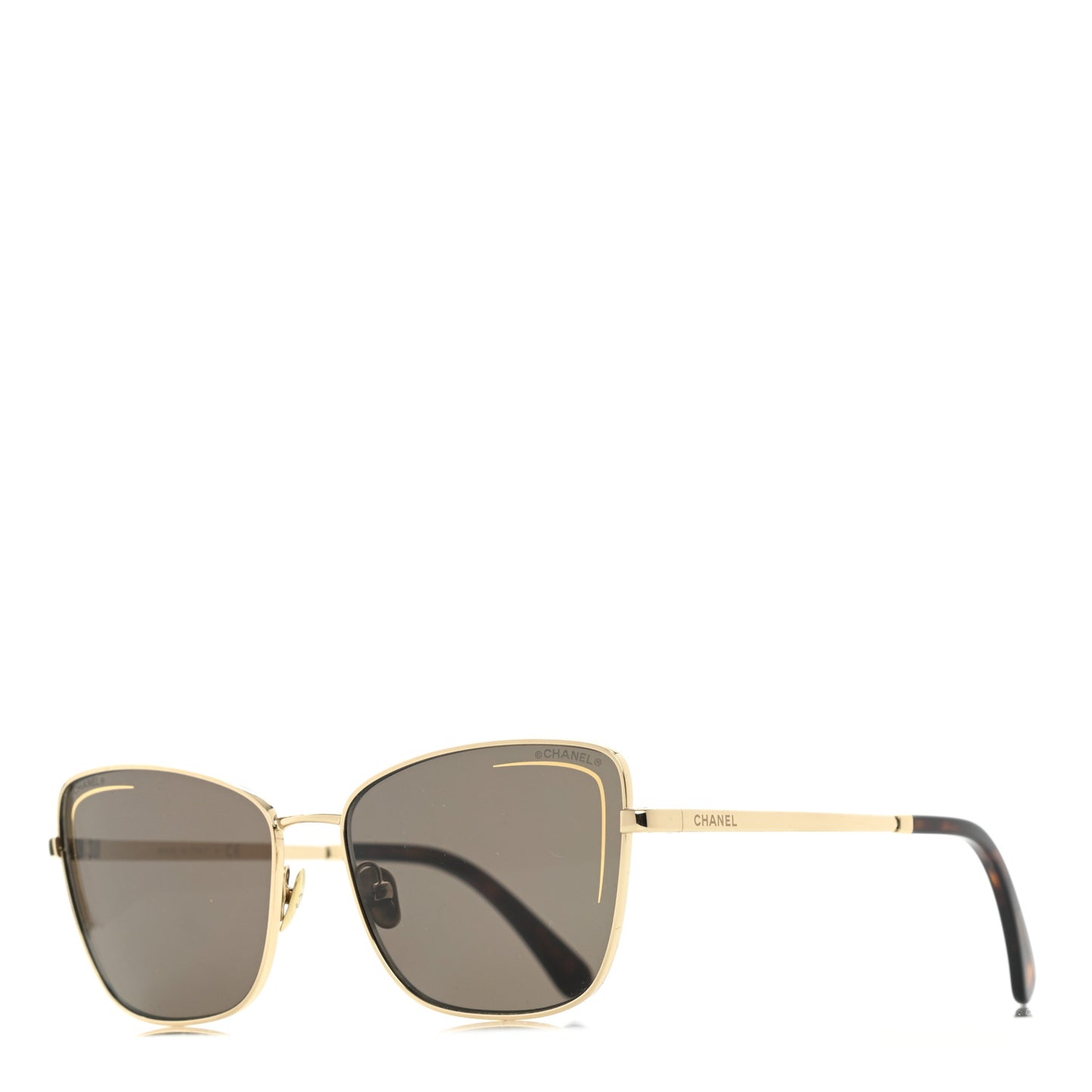 Metal Cat Eye Sunglasses 4267 Brown