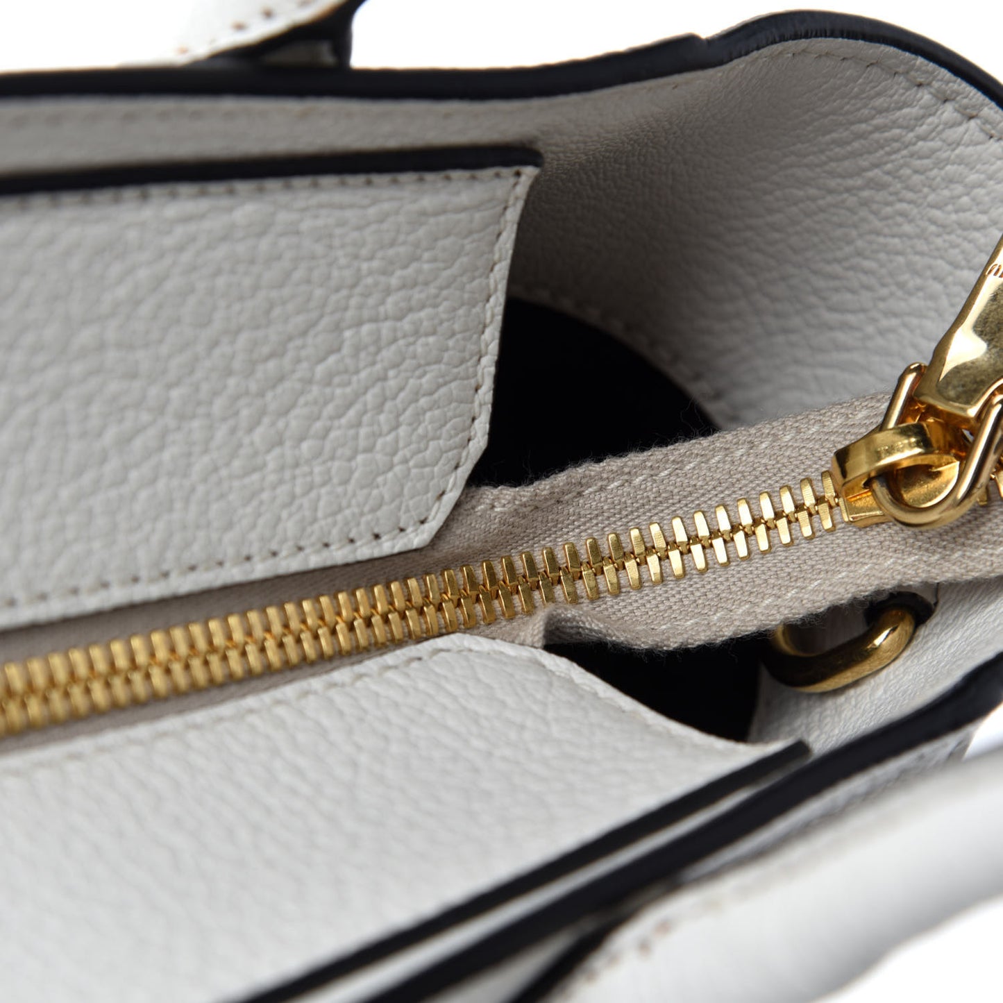 Goatskin Madras Zip Tote White
