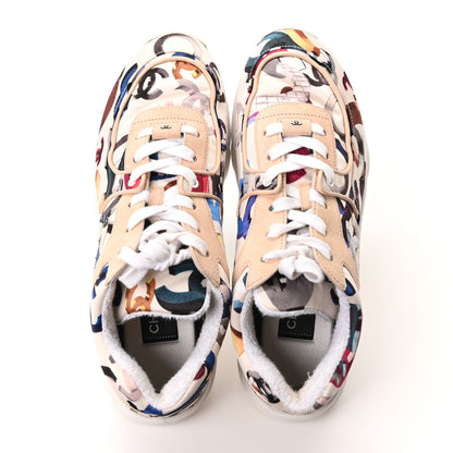 Chanel Satin Suede CC Graffiti Print Sneakers 41 Multicolor 2 of 10