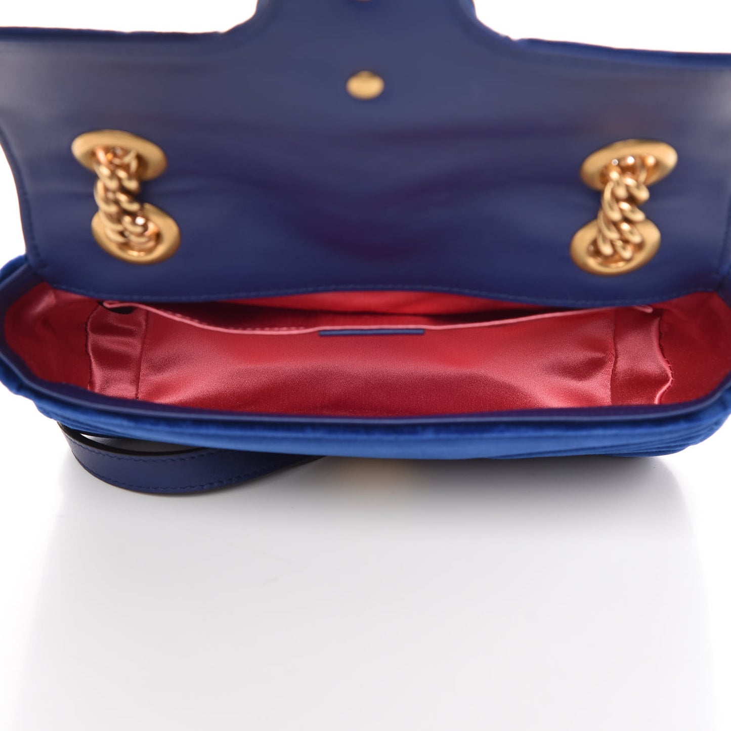 Velvet Matelasse Mini GG Marmont Shoulder Bag Cobalt Blue