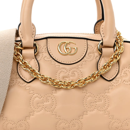 Gucci Calfskin GG Matelasse Mini Bowler Bag Naturale 7 of 9