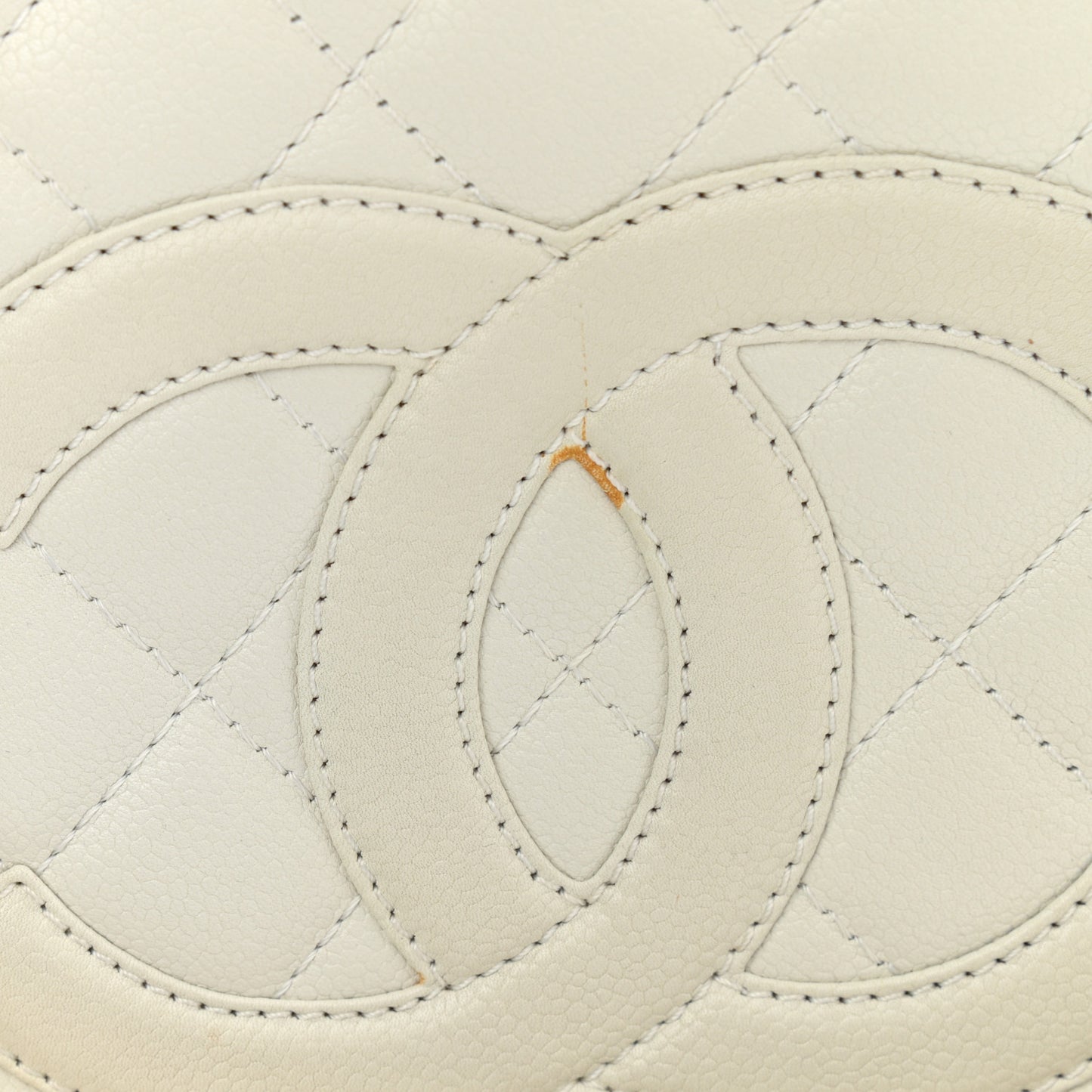 Caviar Quilted Grand Shopping Tote GST White