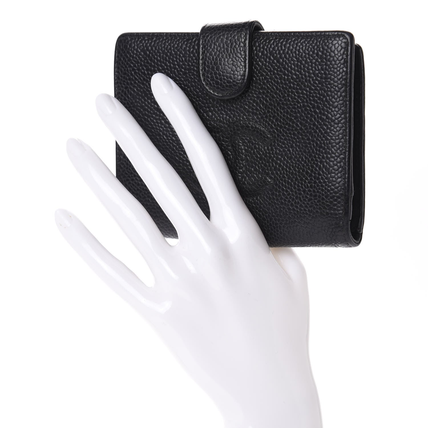 Chanel Caviar Timeless CC Compact French Wallet Black 2 of 11