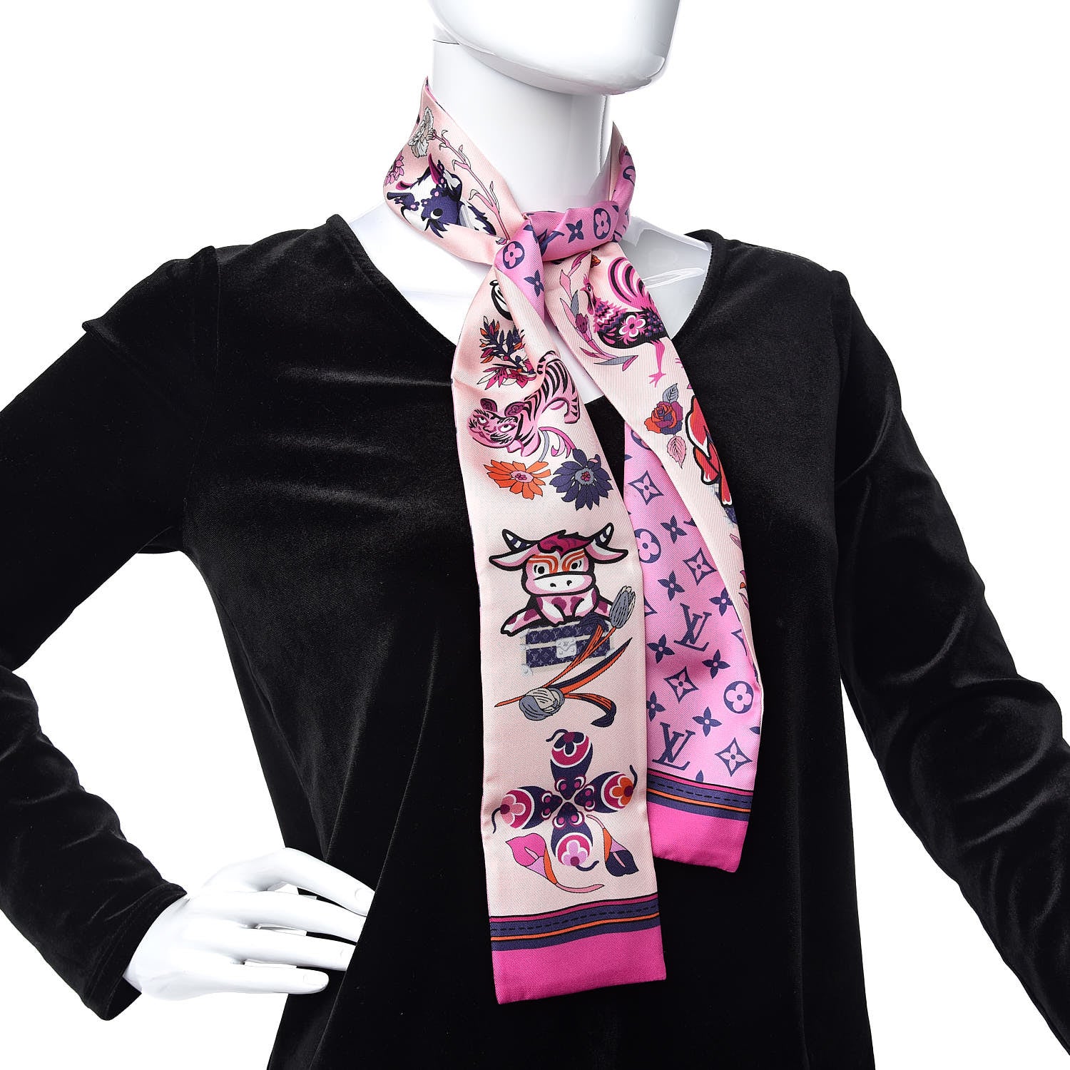 Louis Vuitton Silk Monogram Superstition Bandeau Rose 2 of 6