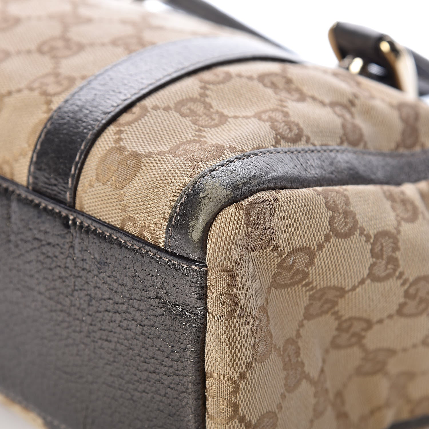 Gucci Monogram Small Abbey Boston Metallic Brown 15 of 19