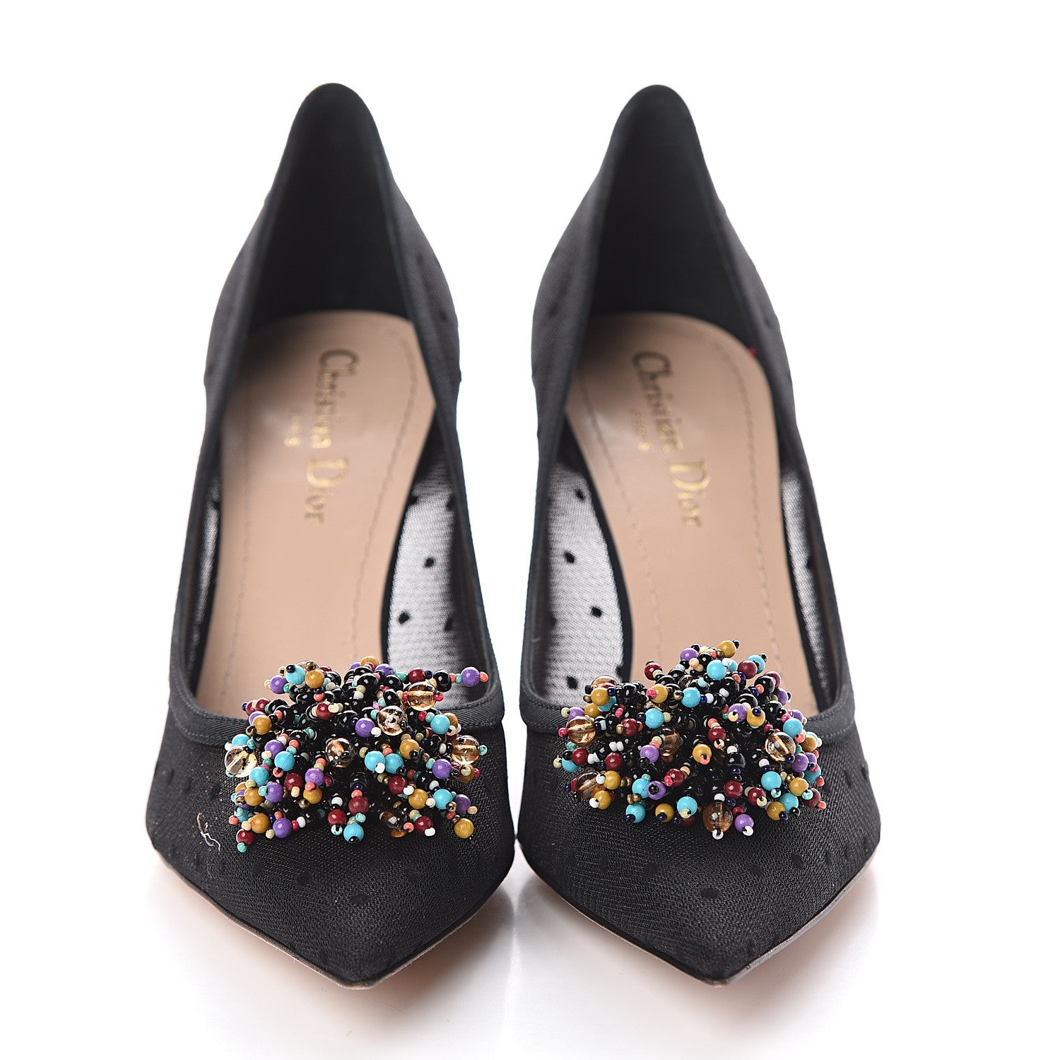 Christian Dior Grosgrain Plumetis Dior Blossom Pumps 38.5 Black 2 of 7