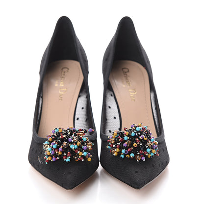 Christian Dior Grosgrain Plumetis Dior Blossom Pumps 38.5 Black 2 of 7