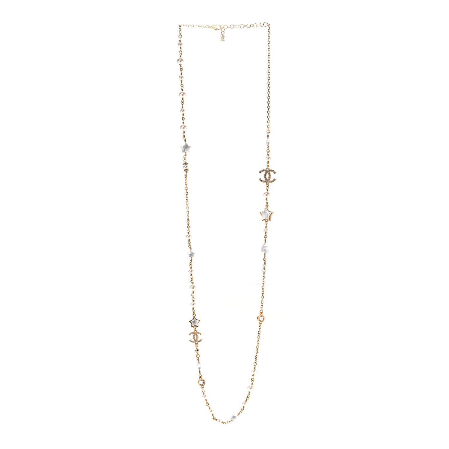 Chanel Pearl CC Star Long Necklace Gold 3 of 6