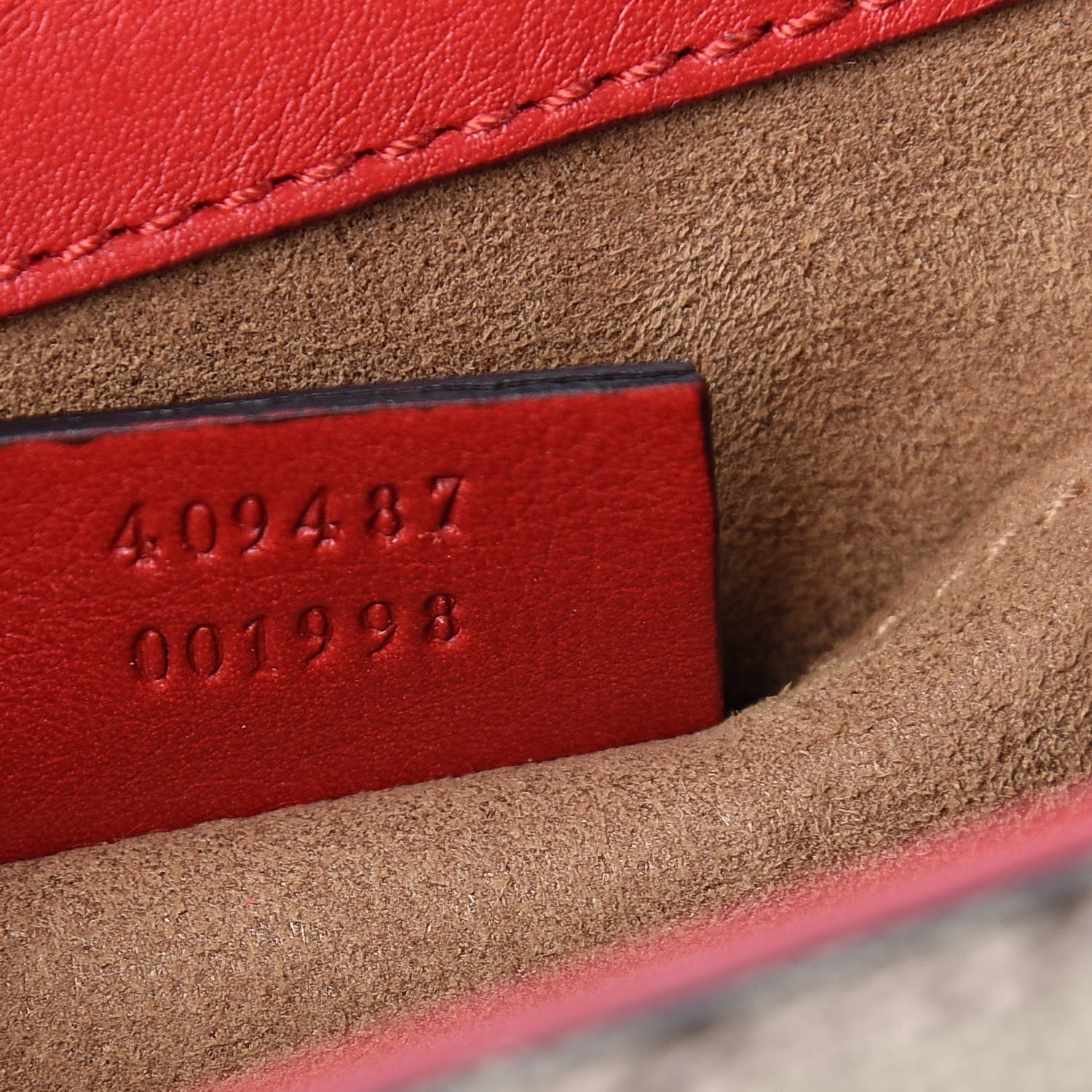 Gucci GG Supreme Monogram Calfskin Small Padlock Shoulder Bag Beige Hibiscus Red New Rosette 7 of 10